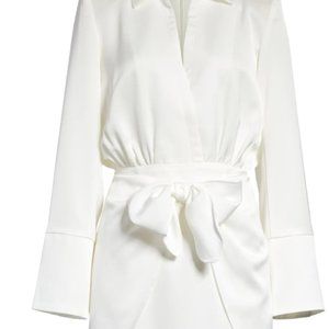 Reidun Long Sleeve Spread Collar Minidress